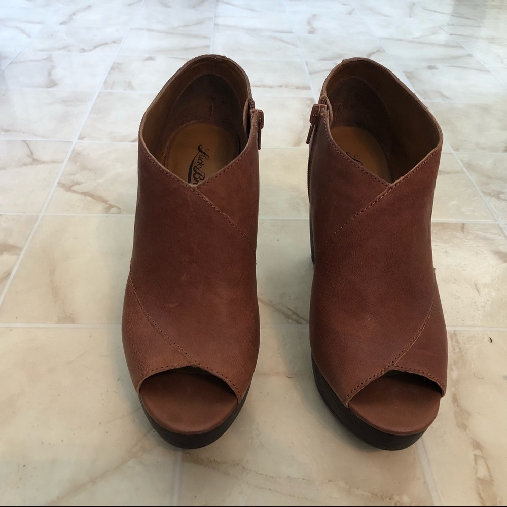Lucky brand open toe booties